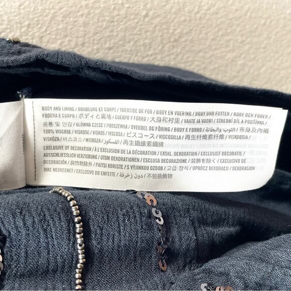 Abercrombie + Fitch Navy Blue Beaded Sequin Short Sleeve Romper, Women's Size XS - Picture 7 of 8